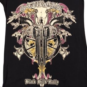 Sturgis, Graphic Tee, Motorcycle Shirt, Black Hills Rally, Bedazzled